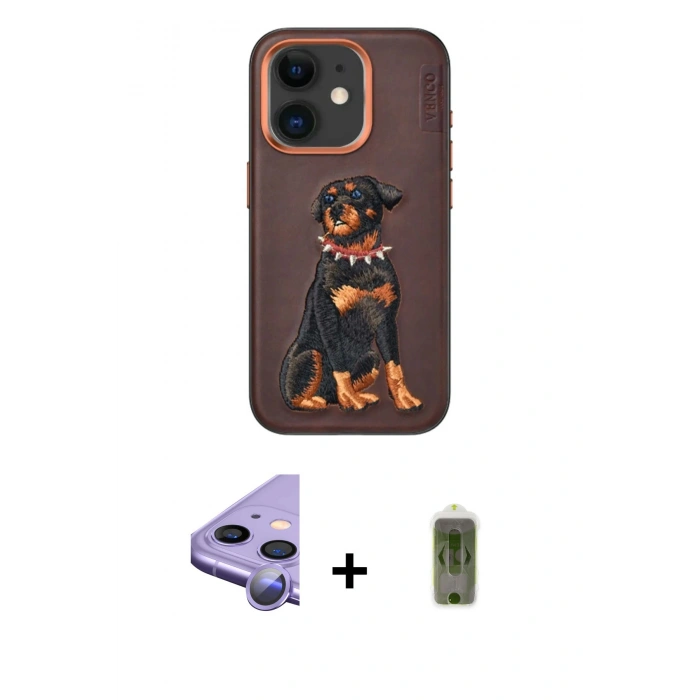 MARSİLYAN™- iPhone 11 Kılıf Nova Form Koleksiyonu - Siyah Joko Magic 5D Hayalet Cam + Mor Raze Metal Kamera Lens