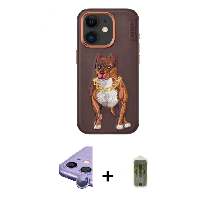 MARSİLYAN™- iPhone 11 Kılıf Nova Form Koleksiyonu - Siyah Joko Magic 5D Hayalet Cam + Mor Raze Metal Kamera Lens