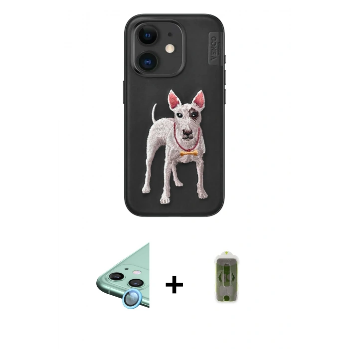 MARSİLYAN™- iPhone 11 Kılıf Nova Form Koleksiyonu - Siyah Joko Magic 5D Hayalet Cam + Raze Metal Kamera Lens - MI