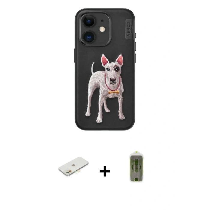 MARSİLYAN™- iPhone 11 Kılıf Nova Form Koleksiyonu - Siyah Joko Magic 5D Hayalet Cam + Renkli Kamera Lens Koruma Cam - TU