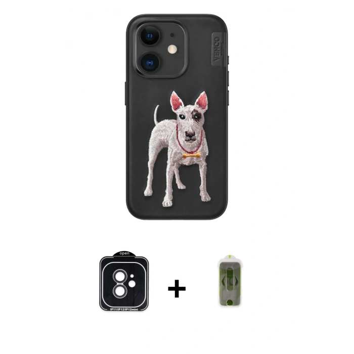MARSİLYAN™- iPhone 11 Kılıf Nova Form Koleksiyonu - Siyah Joko Magic 5D Hayalet Cam + Siyah PVD Metal Kamera Lens