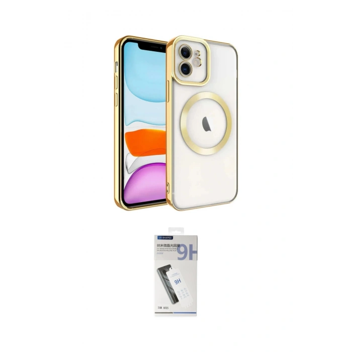 MARSİLYAN™- iPhone 11 Kılıf Nova Işık Özel Seri - Şeffaf Uv Polymer Nano Ekran Koruyucu