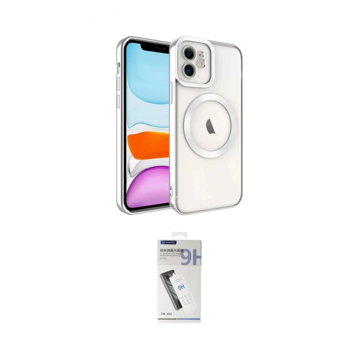 MARSİLYAN™- iPhone 11 Kılıf Nova Işık Özel Seri - Şeffaf Uv Polymer Nano Ekran Koruyucu
