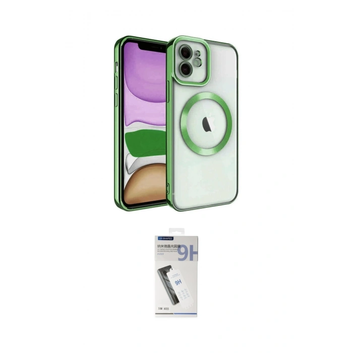 MARSİLYAN™- iPhone 11 Kılıf Nova Işık Özel Seri - Şeffaf Uv Polymer Nano Ekran Koruyucu