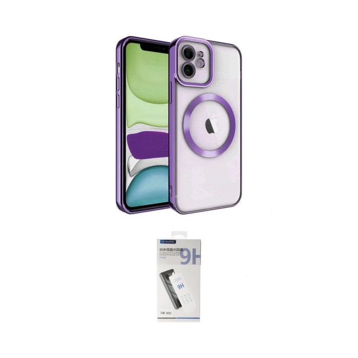 MARSİLYAN™- iPhone 11 Kılıf Nova Işık Özel Seri - Şeffaf Uv Polymer Nano Ekran Koruyucu