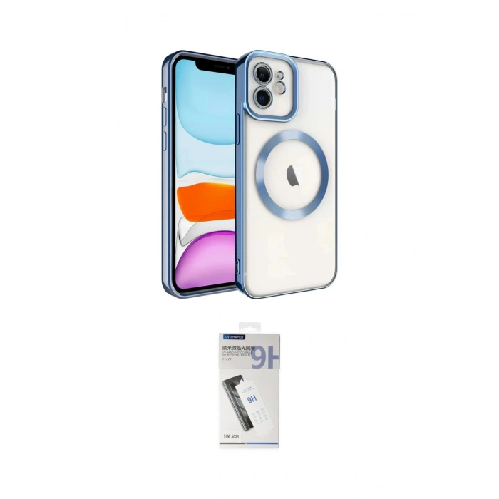 MARSİLYAN™- iPhone 11 Kılıf Nova Işık Özel Seri - Şeffaf Uv Polymer Nano Ekran Koruyucu