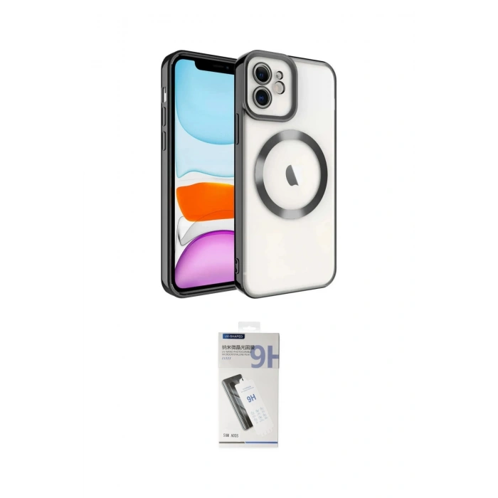 MARSİLYAN™- iPhone 11 Kılıf Nova Işık Özel Seri - Şeffaf Uv Polymer Nano Ekran Koruyucu