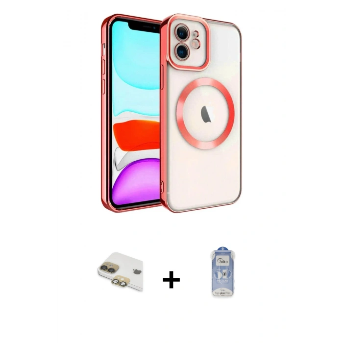 MARSİLYAN™- iPhone 11 Kılıf Nova Işık Özel Seri - Siyah Joko Magic 5D Cam + Pers Alüminyum Kamera Lens - GD