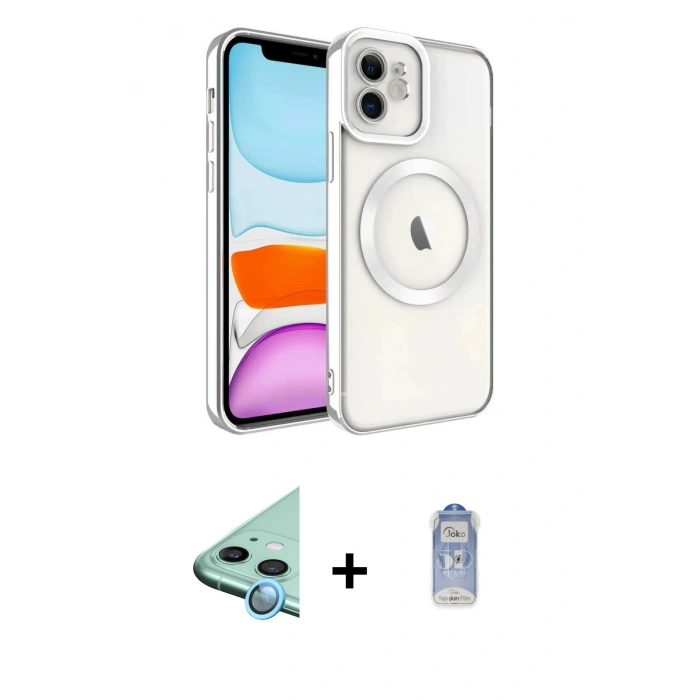 MARSİLYAN™- iPhone 11 Kılıf Nova Işık Özel Seri - Siyah Joko Magic 5D Cam + Raze Metal Kamera Lens - MI