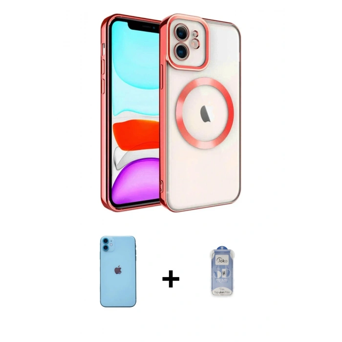 MARSİLYAN™- iPhone 11 Kılıf Nova Işık Özel Seri - Siyah Joko Magic 5D Cam + Neon Fosforlu Kamera Lens - MI