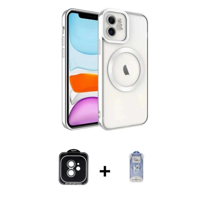 MARSİLYAN™- iPhone 11 Kılıf Nova Işık Özel Seri - Siyah Joko Magic 5D Cam + PVD Metal Kamera Lens - YL
