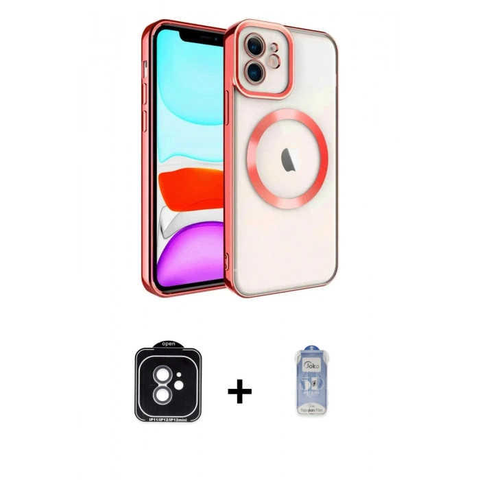 MARSİLYAN™- iPhone 11 Kılıf Nova Işık Özel Seri - Siyah Joko Magic 5D Cam + PVD Metal Kamera Lens - YL