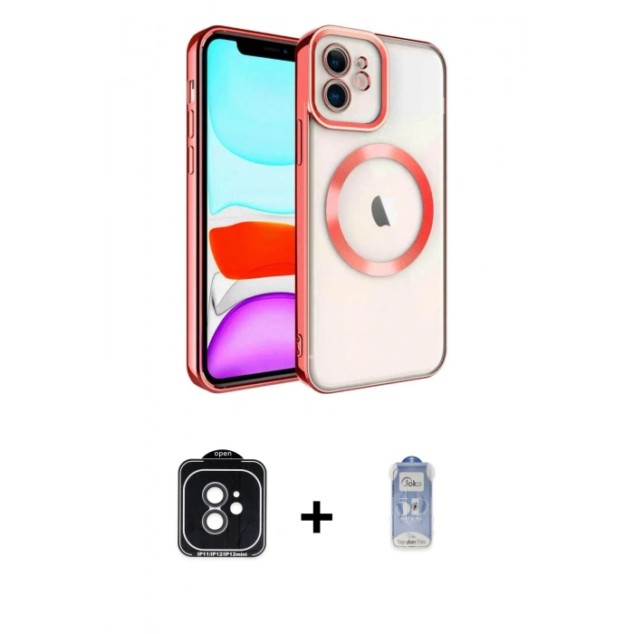 MARSİLYAN™- iPhone 11 Kılıf Nova Işık Özel Seri - Siyah Joko Magic 5D Cam + Siyah PVD Metal Kamera Lens