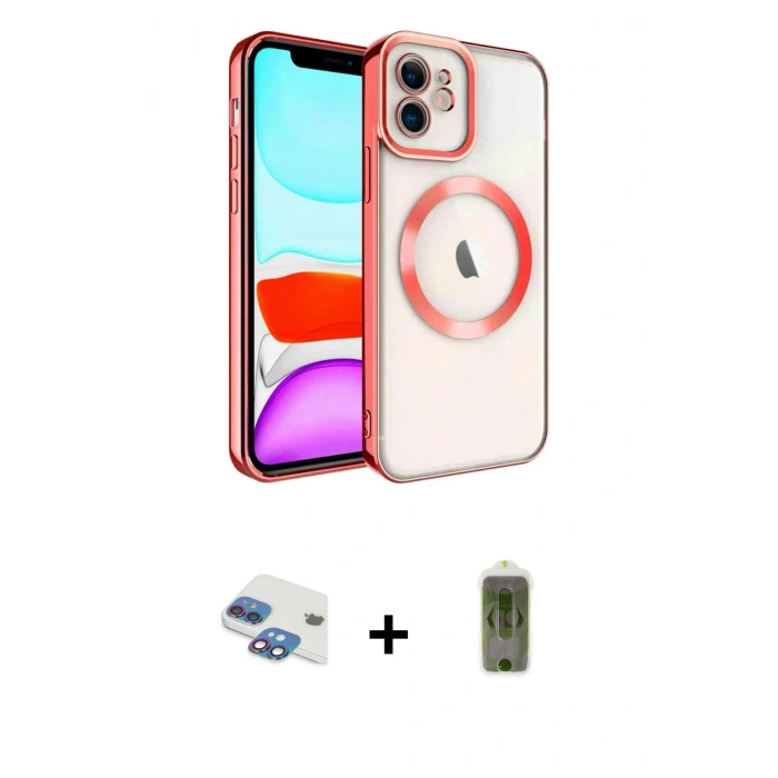 MARSİLYAN™- iPhone 11 Kılıf Nova Işık Özel Seri - Siyah Joko Magic 5D Hayalet Cam + Pers Alüminyum Kamera Lens - GI