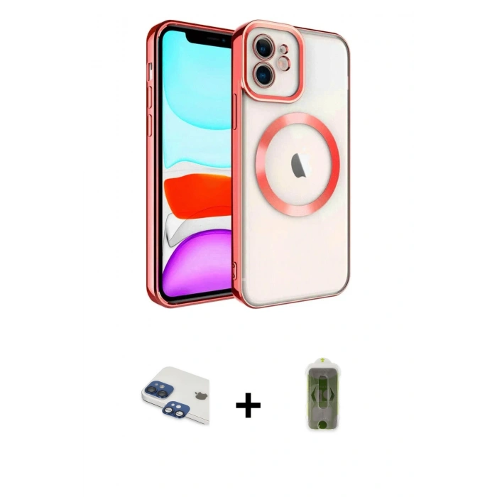 MARSİLYAN™- iPhone 11 Kılıf Nova Işık Özel Seri - Siyah Joko Magic 5D Hayalet Cam + Pers Alüminyum Kamera Lens - LT