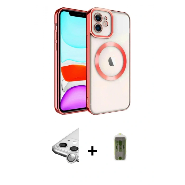 MARSİLYAN™- iPhone 11 Kılıf Nova Işık Özel Seri - Siyah Joko Magic 5D Hayalet Cam + Raze Metal Kamera Lens - GS