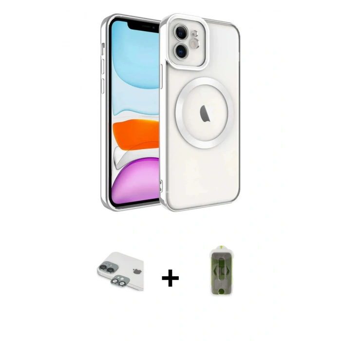 MARSİLYAN™- iPhone 11 Kılıf Nova Işık Özel Seri - Siyah Joko Magic 5D Hayalet Cam + Pers Alüminyum Kamera Lens - YL