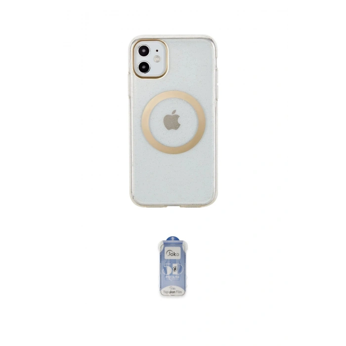 MARSİLYAN™- iPhone 11 Kılıf Pusula Form - Siyah Joko Magic 5D Cam