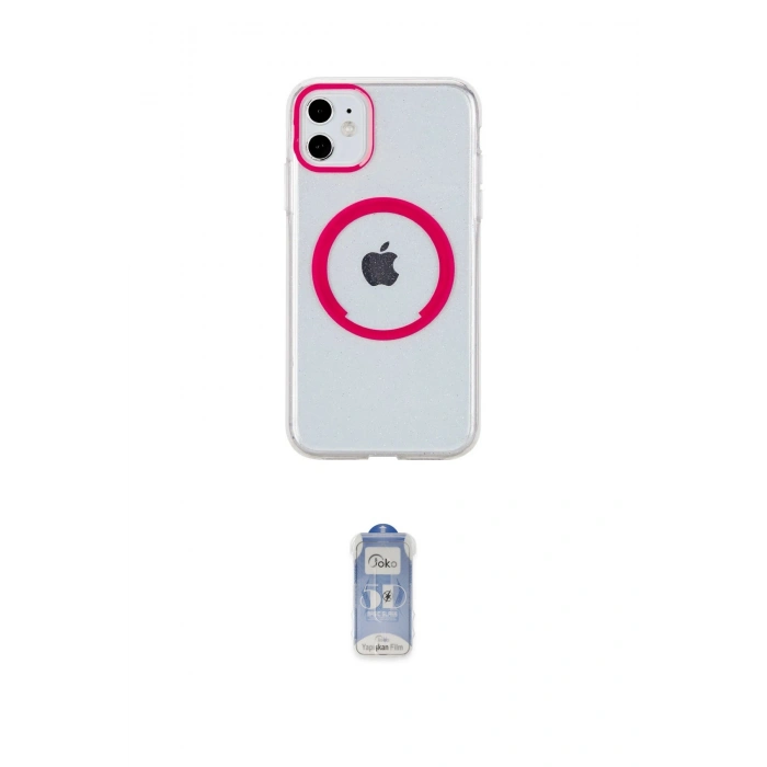 MARSİLYAN™- iPhone 11 Kılıf Pusula Form - Siyah Joko Magic 5D Cam