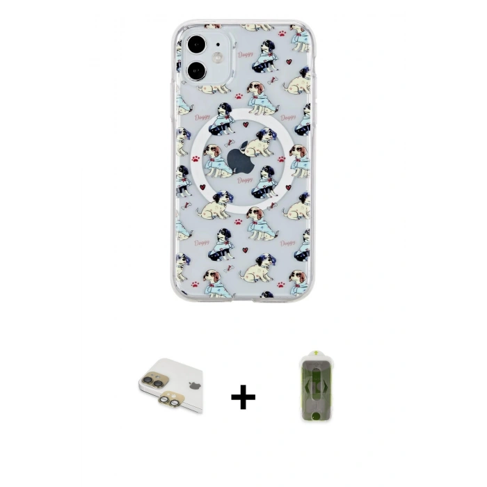MARSİLYAN™- iPhone 11 Kılıf Pusula Form - Siyah Joko Magic 5D Hayalet Cam + Pers Alüminyum Kamera Lens - GD