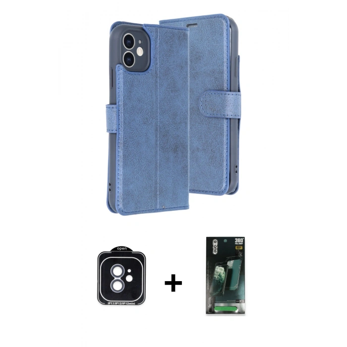 MARSİLYAN™- iPhone 11 Kılıf Siluet Işık Serisi - Şeffaf 360 Full Body Arka Koruyucu + PVD Metal Kamera Lens - MI