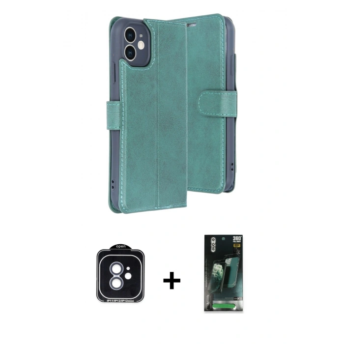 MARSİLYAN™- iPhone 11 Kılıf Siluet Işık Serisi - Şeffaf 360 Full Body Arka Koruyucu + PVD Metal Kamera Lens - MI