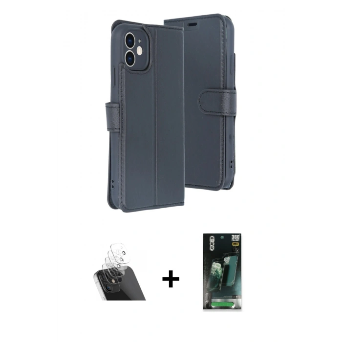MARSİLYAN™- iPhone 11 Kılıf Siluet Işık Serisi - Şeffaf 360 Full Body Arka Koruyucu + Kamera Lens Koruma Cam - SF