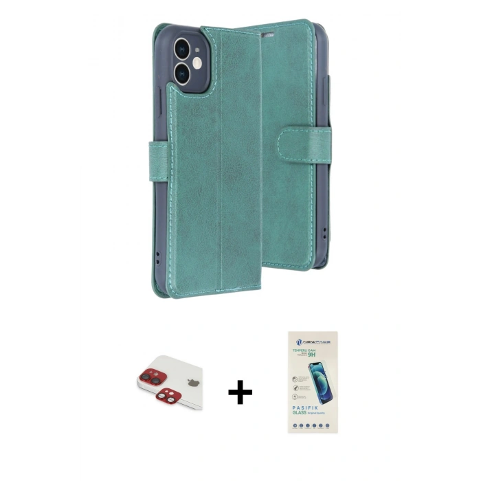 MARSİLYAN™- iPhone 11 Kılıf Siluet Işık Serisi - Şeffaf Pasifik Cam Ekran Koruyucu + Pers Alüminyum Kamera Lens - KI