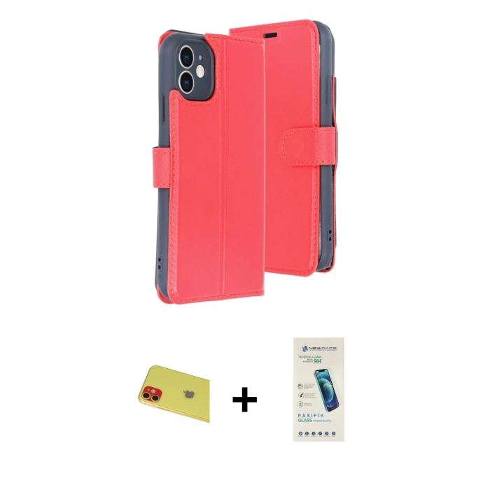 MARSİLYAN™- iPhone 11 Kılıf Siluet Işık Serisi - Şeffaf Pasifik Cam Ekran Koruyucu + Rainbow Kamera Lens Koruma Cam - KI