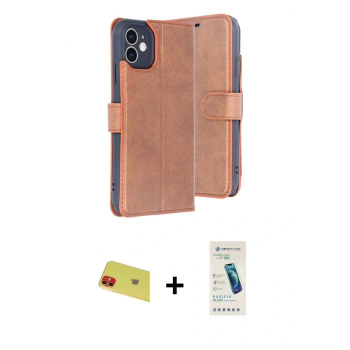 MARSİLYAN™- iPhone 11 Kılıf Siluet Işık Serisi - Şeffaf Pasifik Cam Ekran Koruyucu + Rainbow Kamera Lens Koruma Cam - KI