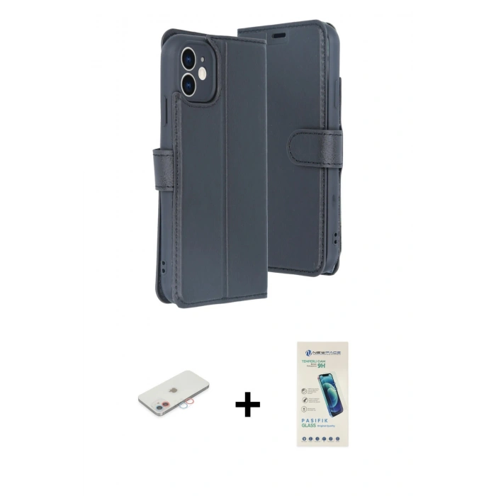 MARSİLYAN™- iPhone 11 Kılıf Siluet Işık Serisi - Şeffaf Pasifik Cam Ekran Koruyucu + Renkli Kamera Lens Koruma Cam - PE