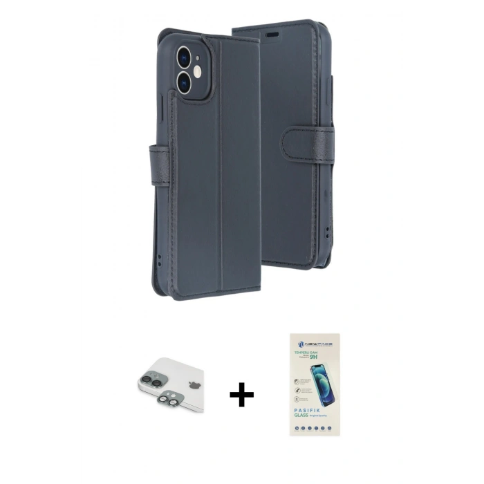 MARSİLYAN™- iPhone 11 Kılıf Siluet Işık Serisi - Şeffaf Pasifik Cam Ekran Koruyucu + Pers Alüminyum Kamera Lens - YL