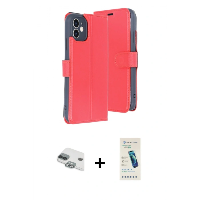MARSİLYAN™- iPhone 11 Kılıf Siluet Işık Serisi - Şeffaf Pasifik Cam Ekran Koruyucu + Pers Alüminyum Kamera Lens - YL