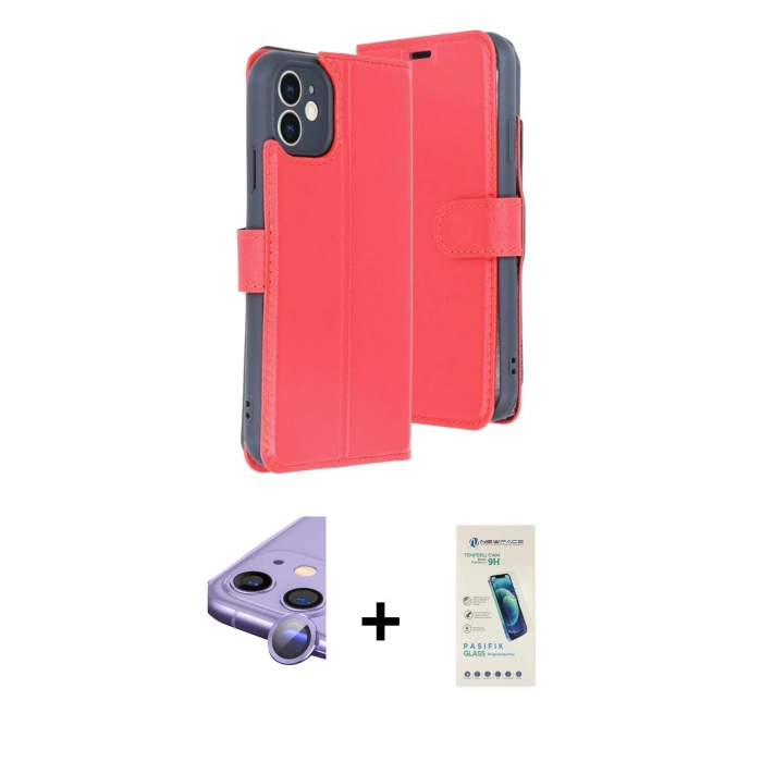 MARSİLYAN™- iPhone 11 Kılıf Siluet Işık Serisi - Şeffaf Pasifik Cam Ekran Koruyucu + Raze Metal Kamera Lens - MR