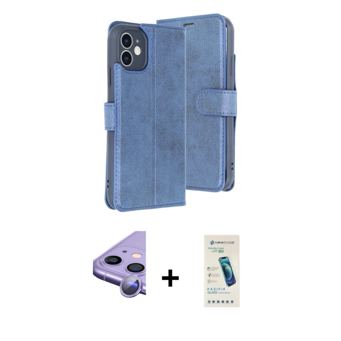 MARSİLYAN™- iPhone 11 Kılıf Siluet Işık Serisi - Şeffaf Pasifik Cam Ekran Koruyucu + Raze Metal Kamera Lens - MR