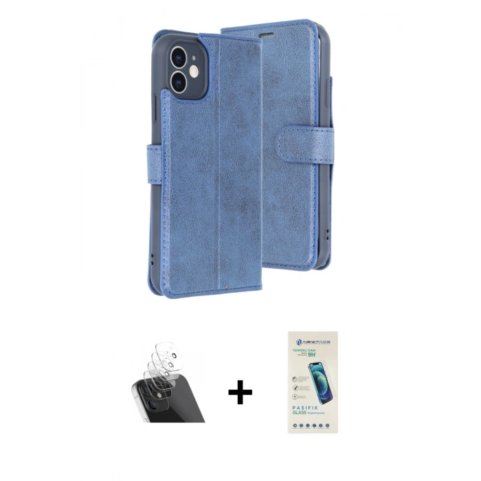 MARSİLYAN™- iPhone 11 Kılıf Siluet Işık Serisi - Şeffaf Pasifik Cam Ekran Koruyucu + Kamera Lens Koruma Cam - SF