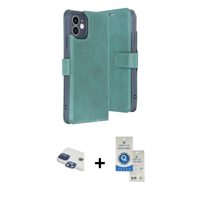 MARSİLYAN™- iPhone 11 Kılıf Siluet Işık Serisi - Şeffaf Royal Nano Ekran Koruyucu + Pers Alüminyum Kamera Lens - LT