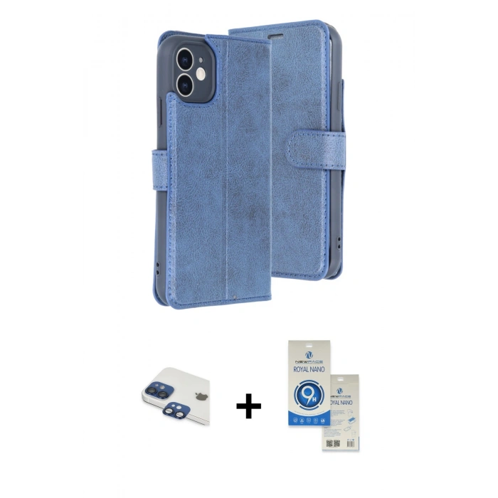 MARSİLYAN™- iPhone 11 Kılıf Siluet Işık Serisi - Şeffaf Royal Nano Ekran Koruyucu + Pers Alüminyum Kamera Lens - LT