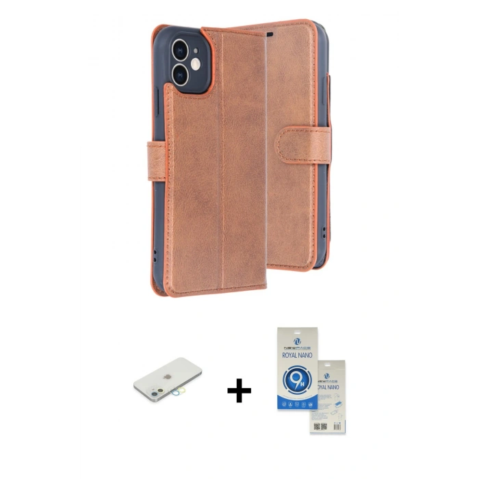 MARSİLYAN™- iPhone 11 Kılıf Siluet Işık Serisi - Şeffaf Royal Nano Ekran Koruyucu + Renkli Kamera Lens Koruma Cam - SI