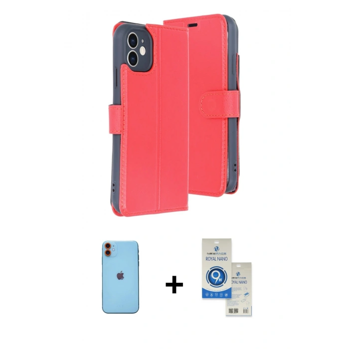 MARSİLYAN™- iPhone 11 Kılıf Siluet Işık Serisi - Şeffaf Royal Nano Ekran Koruyucu + Neon Fosforlu Kamera Lens - TU