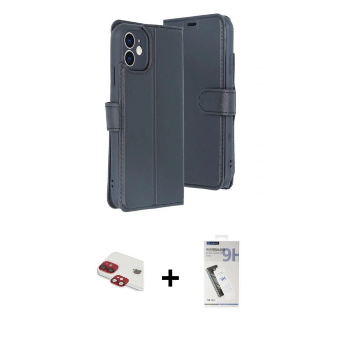 MARSİLYAN™- iPhone 11 Kılıf Siluet Işık Serisi - Şeffaf Uv Polymer Nano Ekran Koruyucu + Kırmızı Pers Alüminyum Kamera Lens