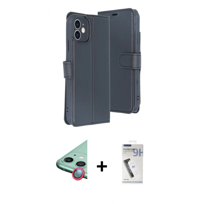 MARSİLYAN™- iPhone 11 Kılıf Siluet Işık Serisi - Şeffaf Uv Polymer Nano Ekran Koruyucu + Raze Metal Kamera Lens - KI