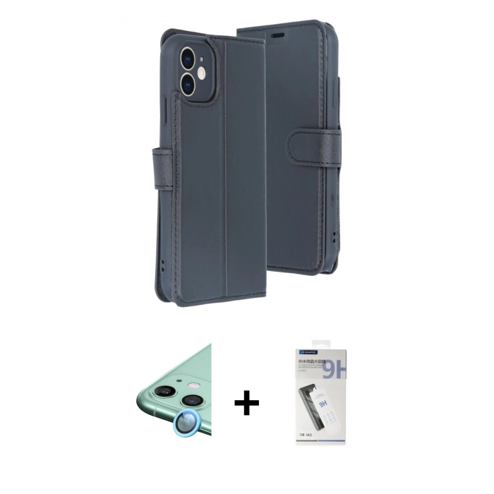MARSİLYAN™- iPhone 11 Kılıf Siluet Işık Serisi - Şeffaf Uv Polymer Nano Ekran Koruyucu + Raze Metal Kamera Lens - MI