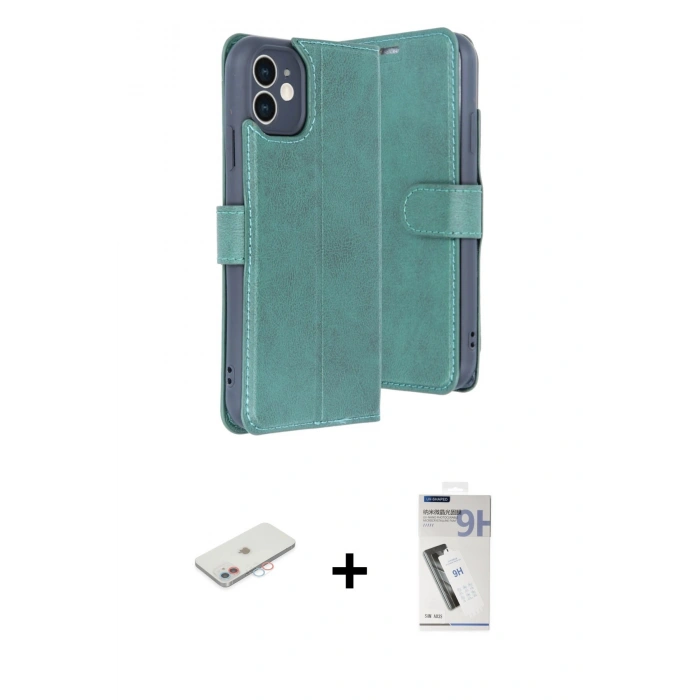MARSİLYAN™- iPhone 11 Kılıf Siluet Işık Serisi - Şeffaf Uv Polymer Nano Ekran Koruyucu + Renkli Kamera Lens Koruma Cam - PE