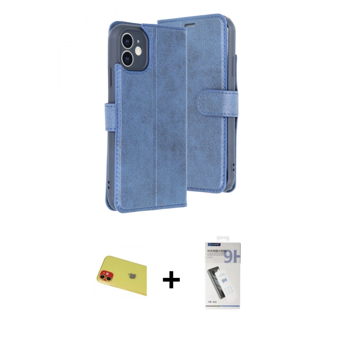 MARSİLYAN™- iPhone 11 Kılıf Siluet Işık Serisi - Şeffaf Uv Polymer Nano Ekran Koruyucu + Rainbow Kamera Lens Koruma Cam - KI
