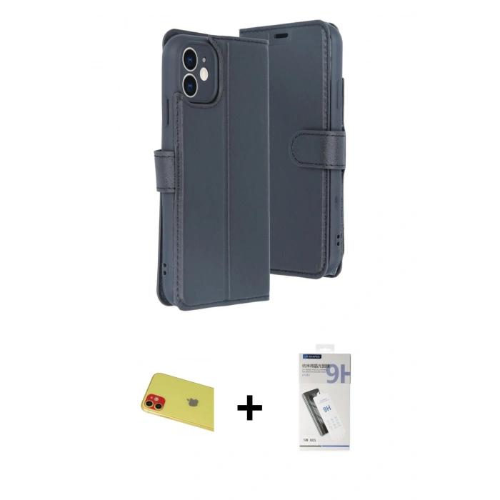 MARSİLYAN™- iPhone 11 Kılıf Siluet Işık Serisi - Şeffaf Uv Polymer Nano Ekran Koruyucu + Rainbow Kamera Lens Koruma Cam - KI