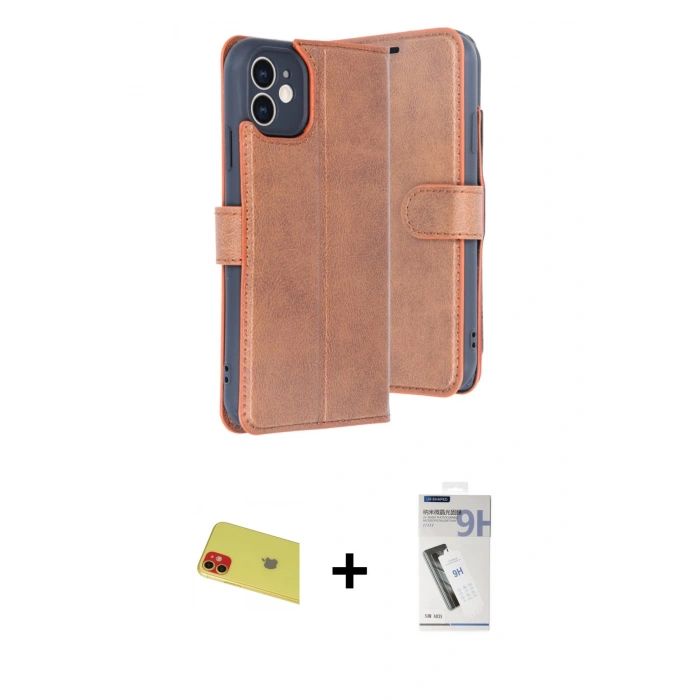 MARSİLYAN™- iPhone 11 Kılıf Siluet Işık Serisi - Şeffaf Uv Polymer Nano Ekran Koruyucu + Rainbow Kamera Lens Koruma Cam - KI