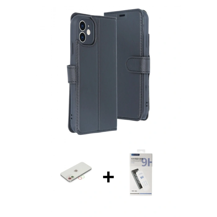 MARSİLYAN™- iPhone 11 Kılıf Siluet Işık Serisi - Şeffaf Uv Polymer Nano Ekran Koruyucu + Renkli Kamera Lens Koruma Cam - YL