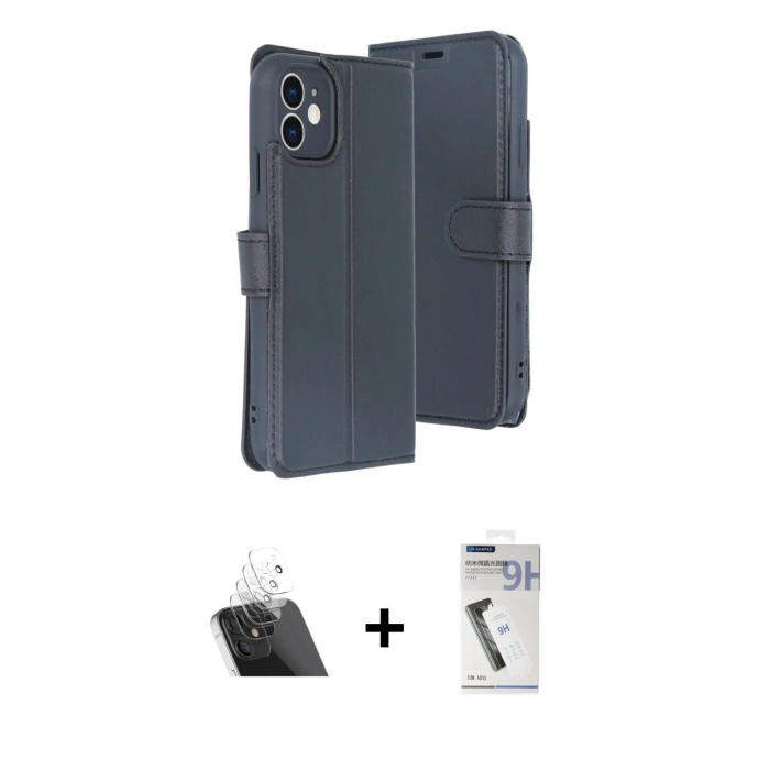MARSİLYAN™- iPhone 11 Kılıf Siluet Işık Serisi - Şeffaf Uv Polymer Nano Ekran Koruyucu + Kamera Lens Koruma Cam - SF