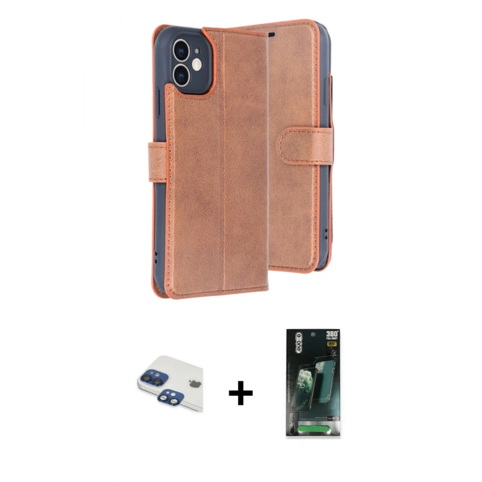 MARSİLYAN™- iPhone 11 Kılıf Siluet Işık Serisi - Siyah 360 Mat Full Body Arka Koruyucu + Pers Alüminyum Kamera Lens - LT